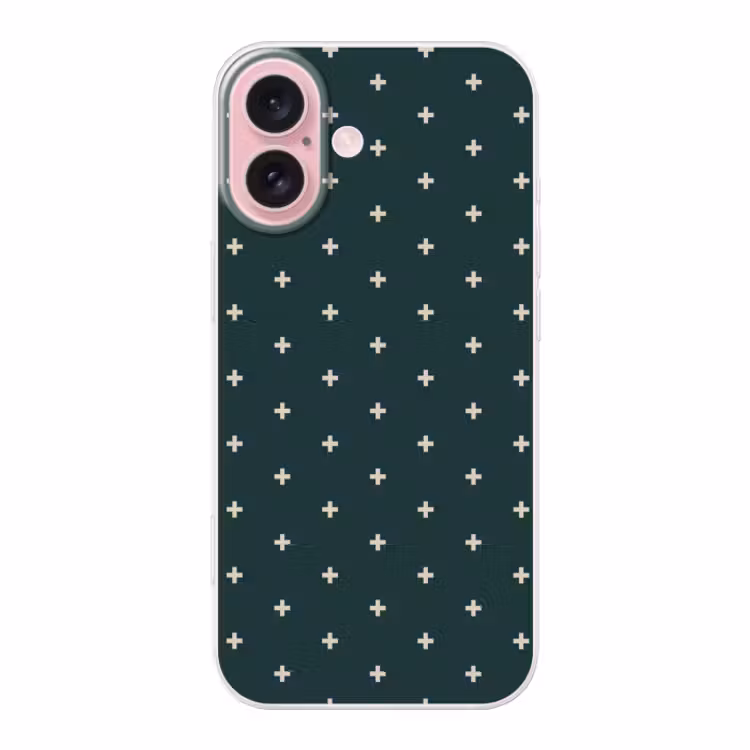 Telefoonhoesje Toughcase - Plusjes patroon - Groen - Wit - Print — 1