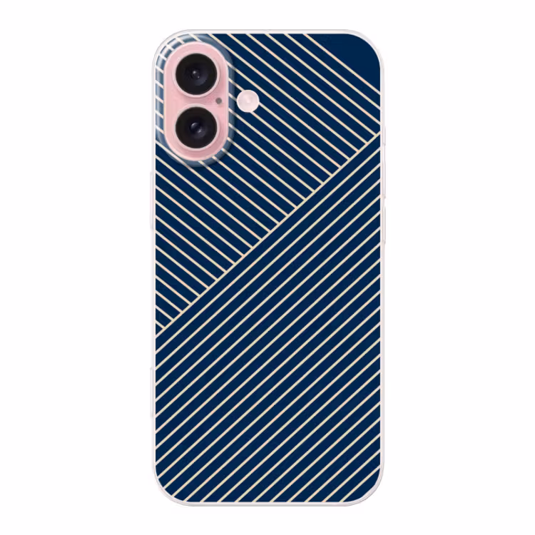 Telefoonhoesje Toughcase - Lijnen - Abstract - Blauw - Wit - Minimalistisch — 1
