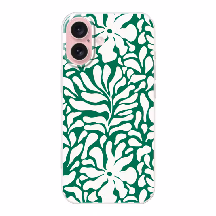 Telefoonhoesje Toughcase - Bloemen patroon - Groen - Wit - Print — 1