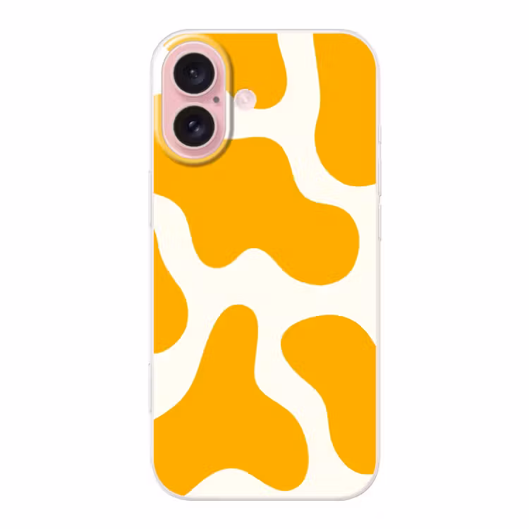 Telefoonhoesje Toughcase - Vlekken patroon - Wit - Geel - Minimalistisch — 1