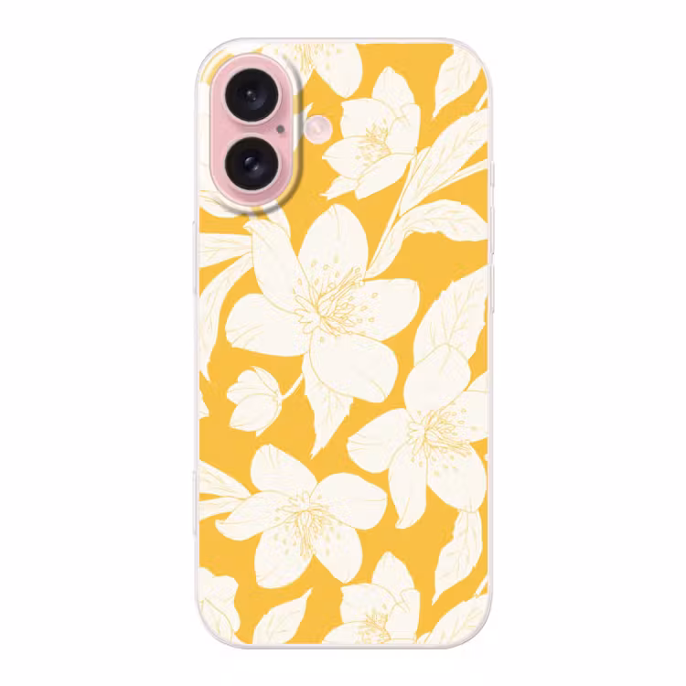 Telefoonhoesje Toughcase - Bloemen - Patroon - Geel - Wit — 1