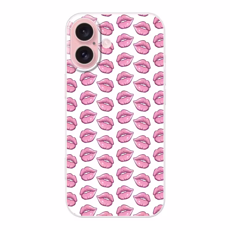 Telefoonhoesje Toughcase - Lippen - Patroon - Roze - Wit — 1