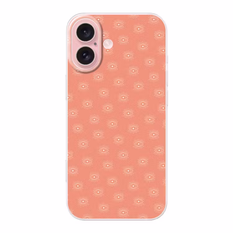 Telefoonhoesje Toughcase - Boho - Print - Roze - Wit - Ogen — 1