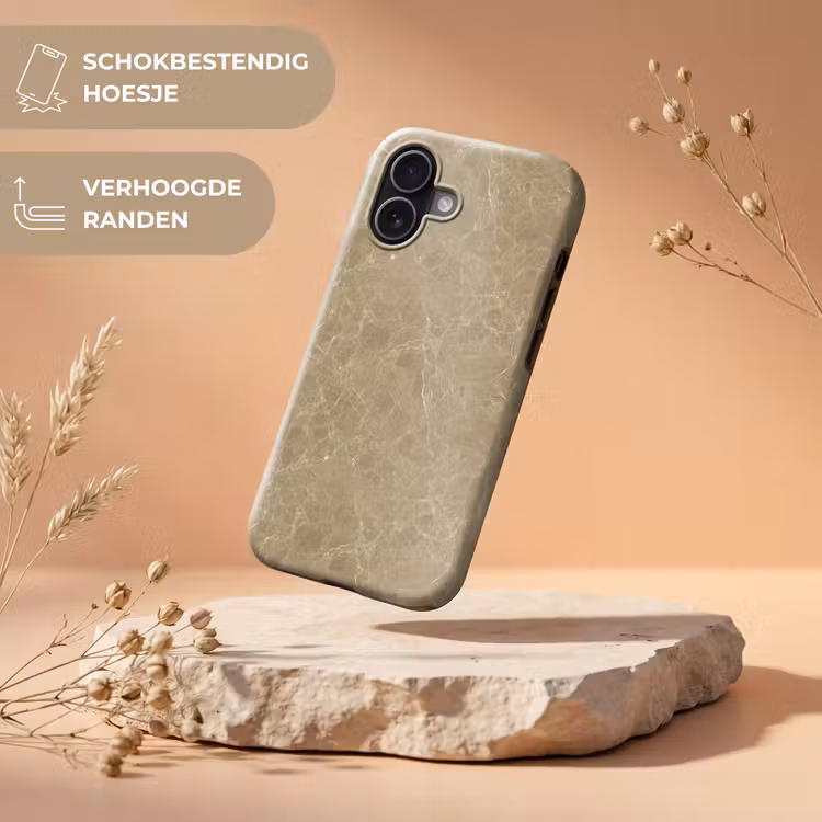 Telefoonhoesje Toughcase - Beige - Marmer - Witte aders — 5