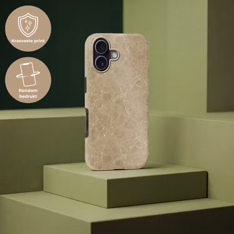Telefoonhoesje Toughcase - Beige - Marmer - Witte aders — 7