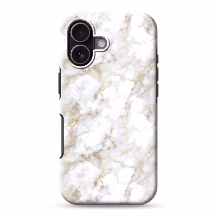 Telefoonhoesje Toughcase - Gouden aders - Marmer - Wit — 1