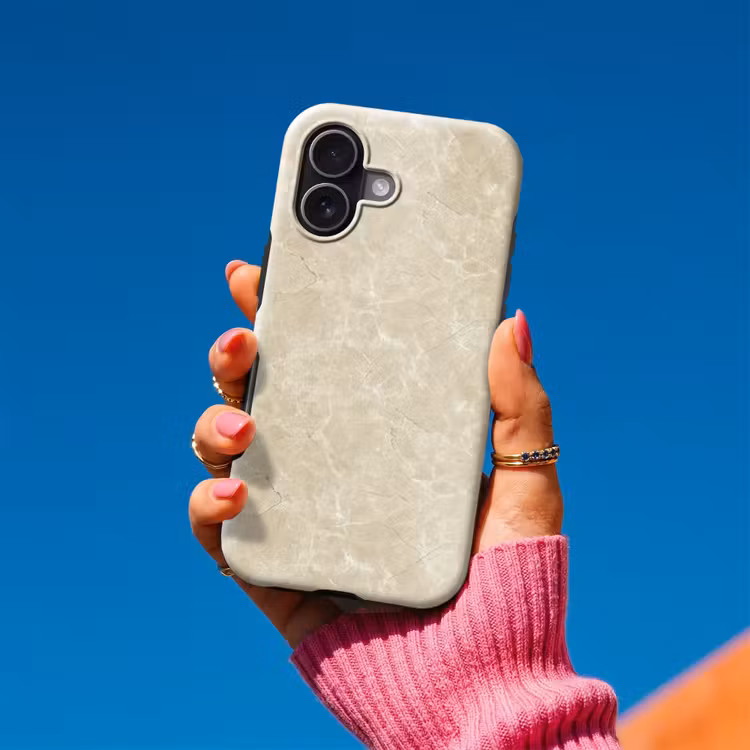 Telefoonhoesje Toughcase - Lichtbeige - Marmer - Diffusie adering — 2