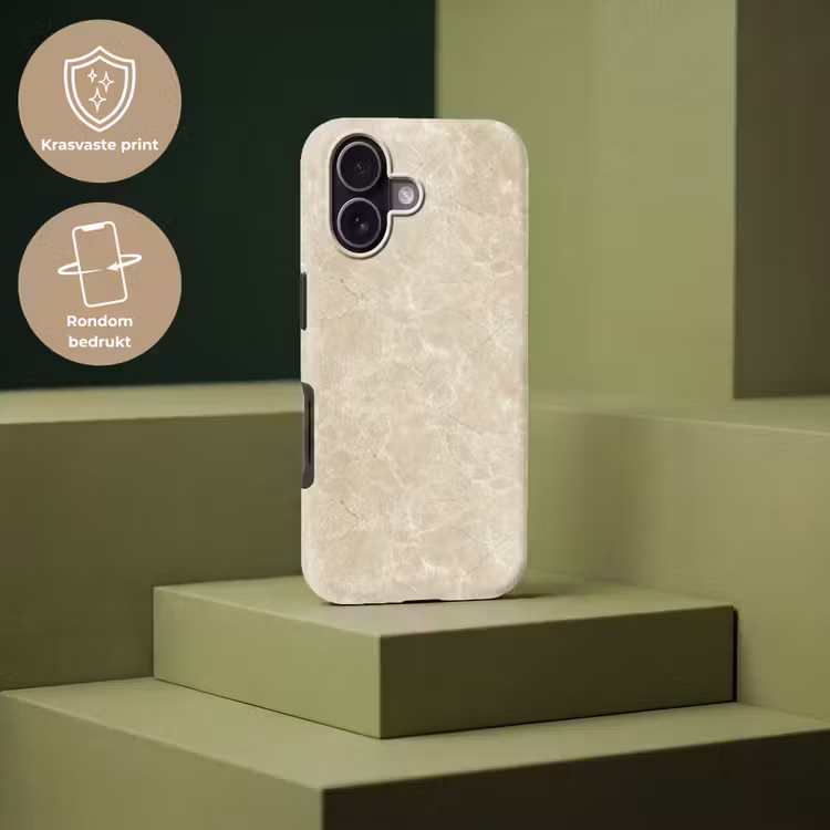Telefoonhoesje Toughcase - Lichtbeige - Marmer - Diffusie adering — 7