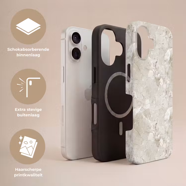 Telefoonhoesje Toughcase - Marmer - Grijs - Aders — 3