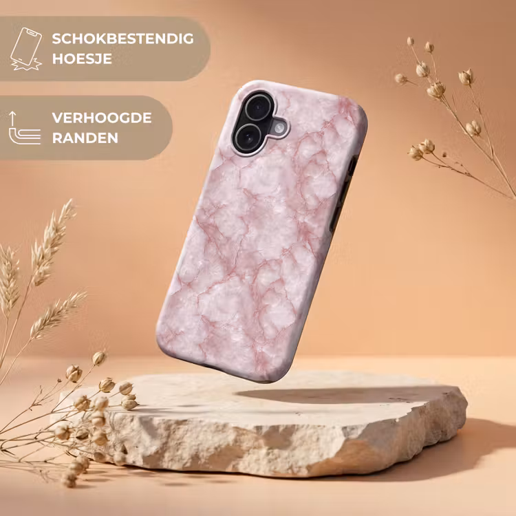 Telefoonhoesje Toughcase - Roze - Kwartsmarmer - Aders — 5