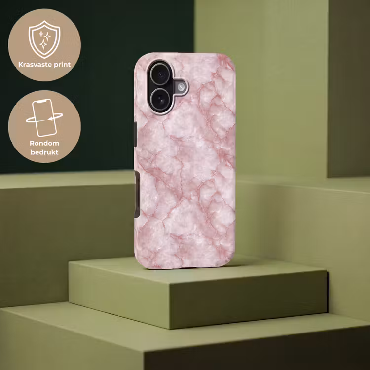 Telefoonhoesje Toughcase - Roze - Kwartsmarmer - Aders — 7