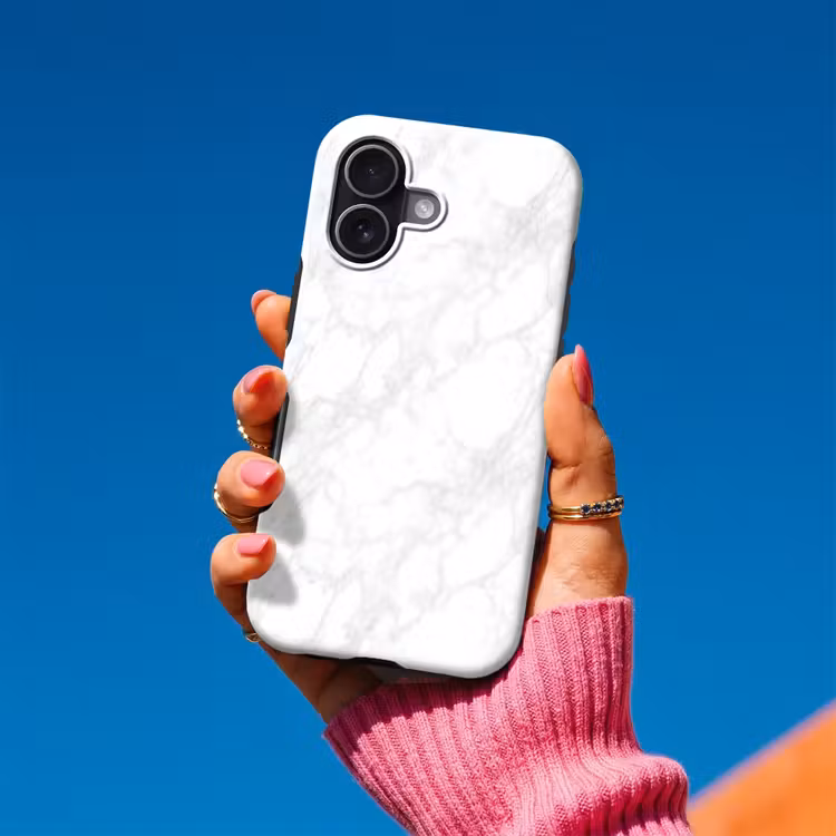 Telefoonhoesje Toughcase - Minimalistisch - Wit - Grijze aders — 2