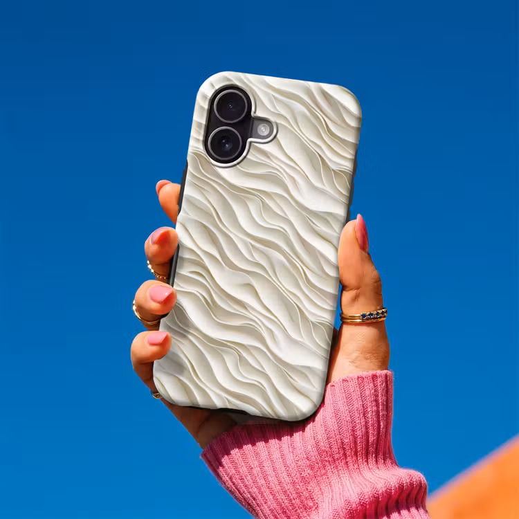 Telefoonhoesje Toughcase - Golven - Wit - Minimalistisch — 2