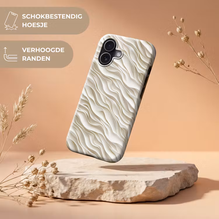 Telefoonhoesje Toughcase - Golven - Wit - Minimalistisch — 5