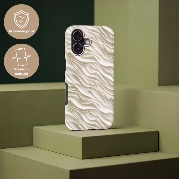 Telefoonhoesje Toughcase - Golven - Wit - Minimalistisch — 7