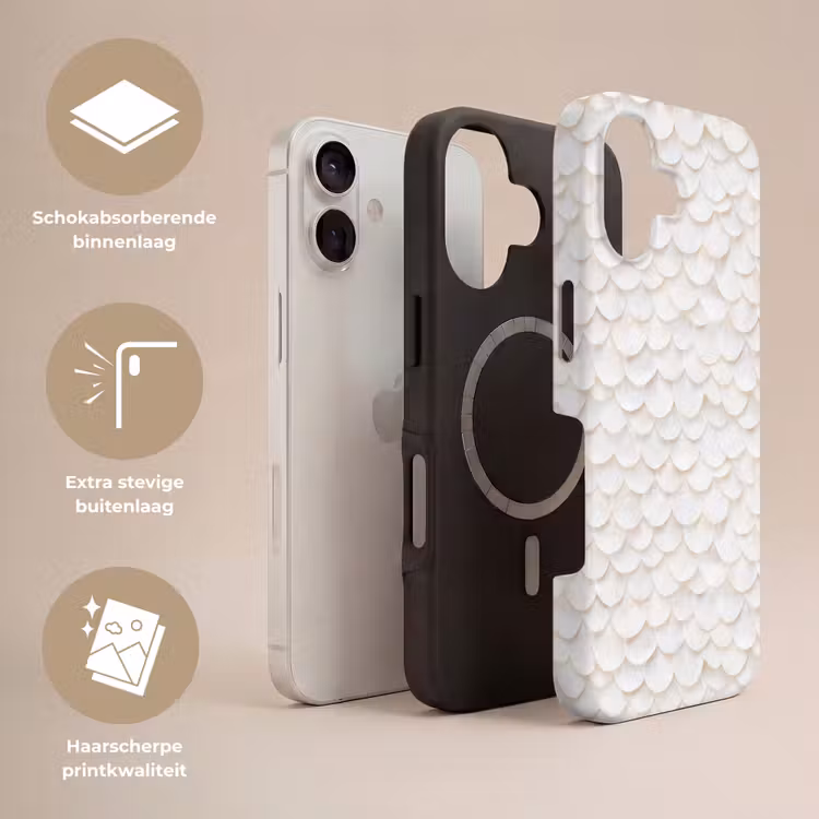 Telefoonhoesje Toughcase - Schubben - Wit - Elegant — 3