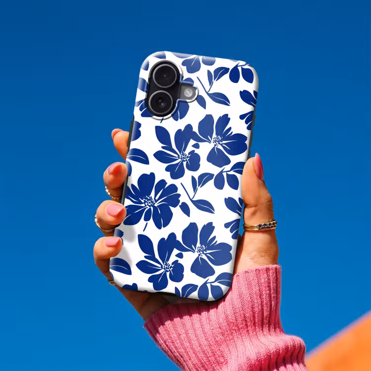 Telefoonhoesje Toughcase - Floraal - Modern - Blauw — 2