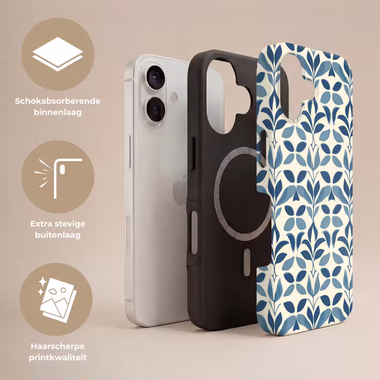 Telefoonhoesje Toughcase - Flora - Modern - Blauw — 3