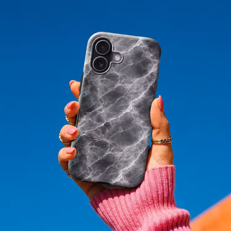 Telefoonhoesje Toughcase - Donkergrijs - Bliksem - Marmer — 2