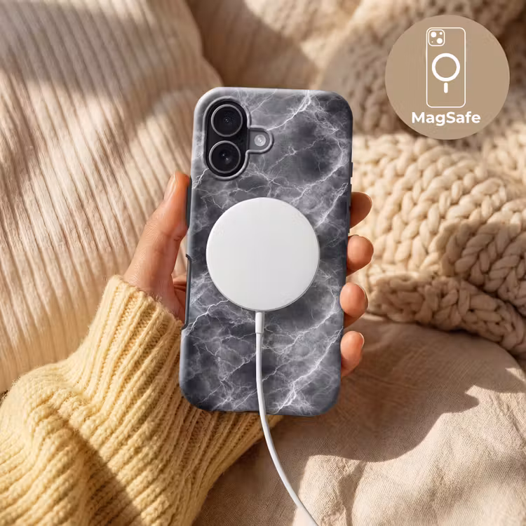 Telefoonhoesje Toughcase - Donkergrijs - Bliksem - Marmer — 8