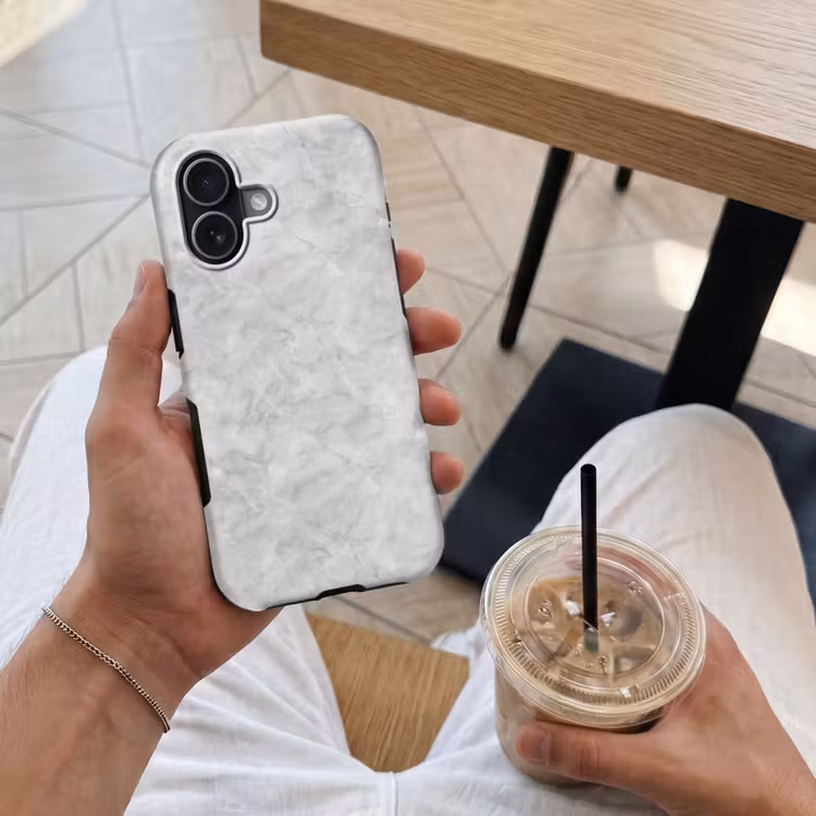 Telefoonhoesje Toughcase - Grijs - Marmer - Mat — 4