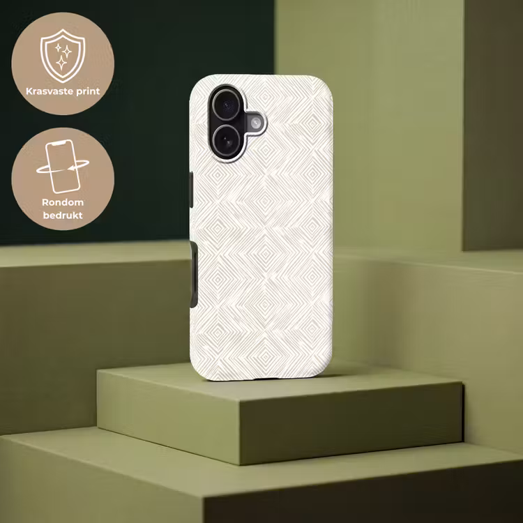 Telefoonhoesje Toughcase - Abstract - Ruiten - Beige — 7