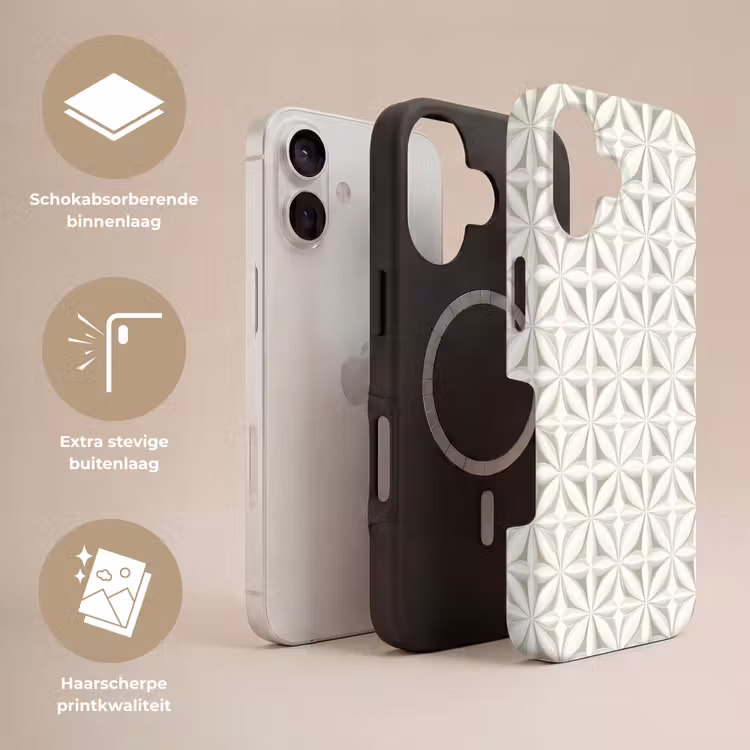 Telefoonhoesje Toughcase - Abstract - Structuur - Grijs - Wit — 3