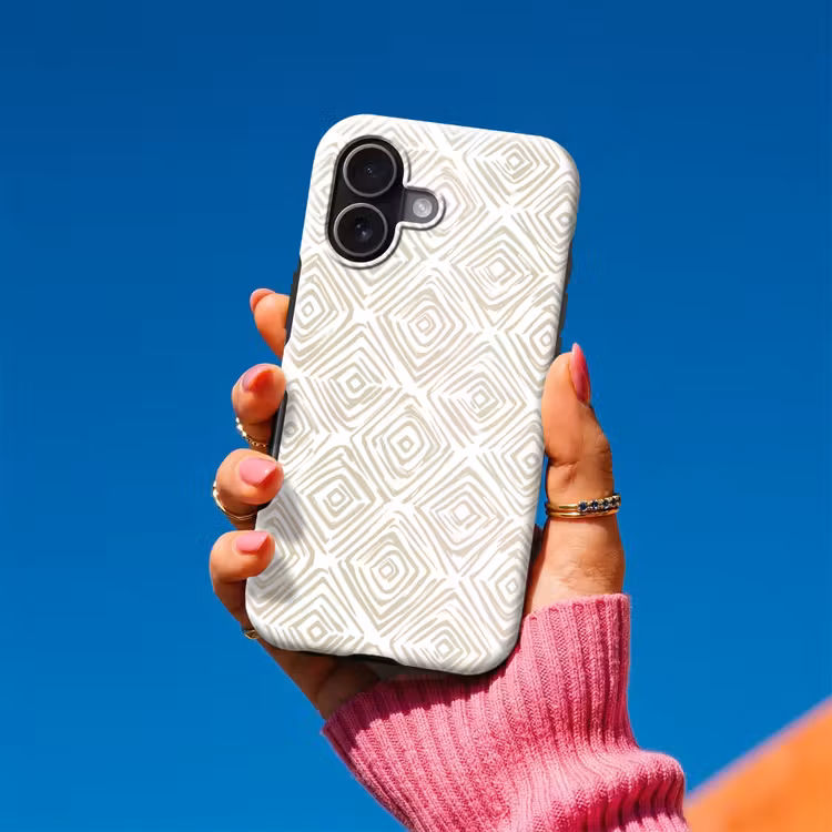 Telefoonhoesje Toughcase - Abstract - Ruit - Beige — 2
