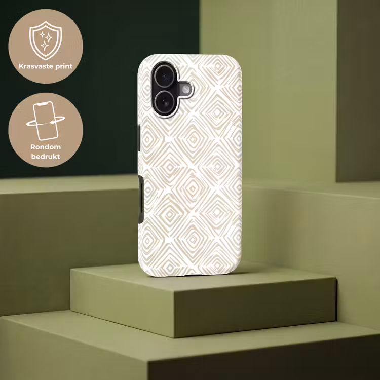 Telefoonhoesje Toughcase - Abstract - Ruit - Beige — 7