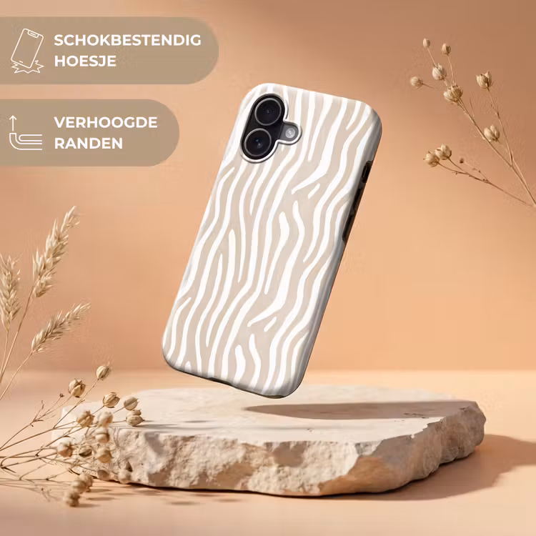 Telefoonhoesje Toughcase - Abstract - Zebra - Beige — 5