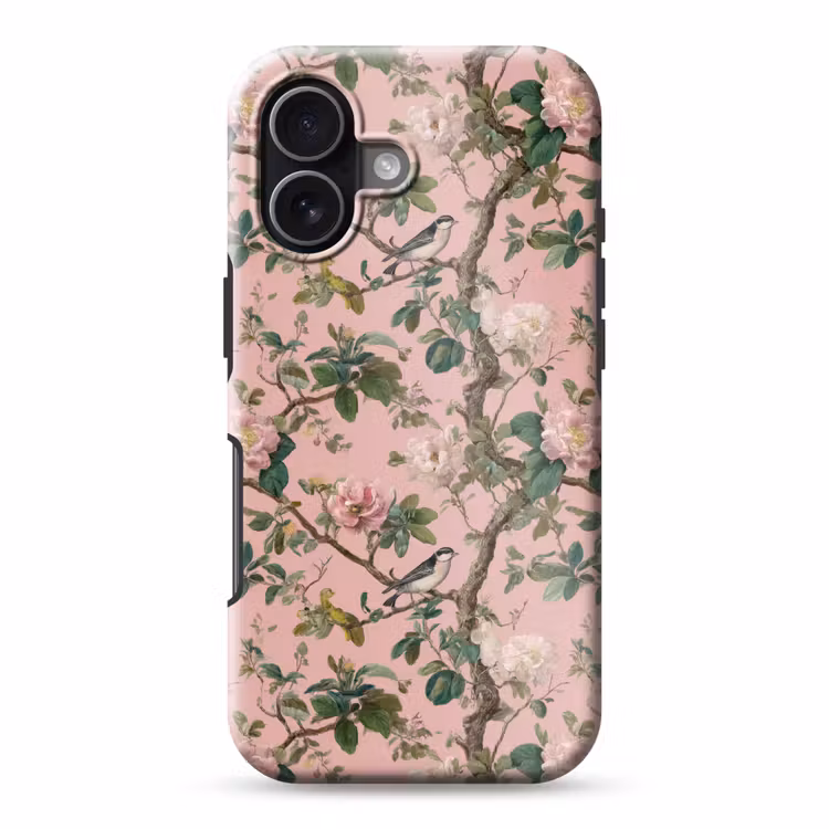 Telefoonhoesje Toughcase - Pioenrozen - Botanisch - Vogel — 1