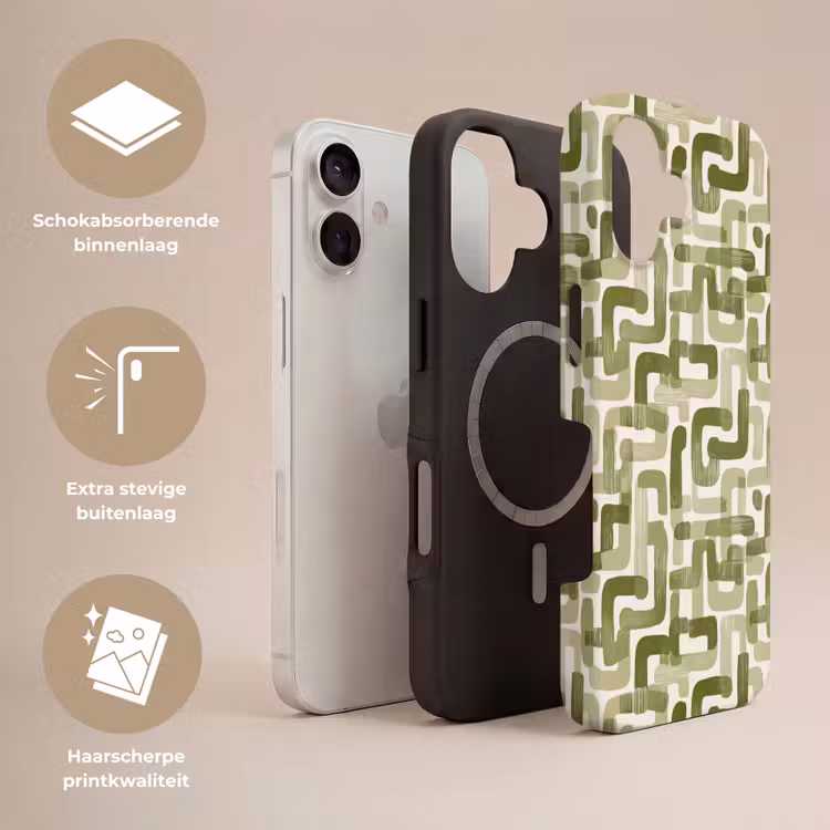 Telefoonhoesje Toughcase - Modern - Grafisch - Groen — 3