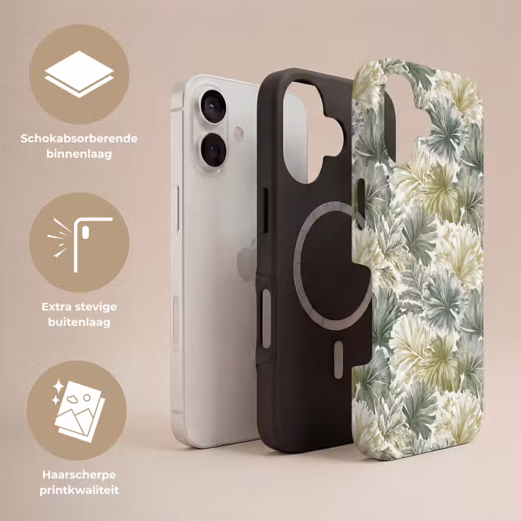 Telefoonhoesje Toughcase - Bladeren - Botanisch - Groen — 3
