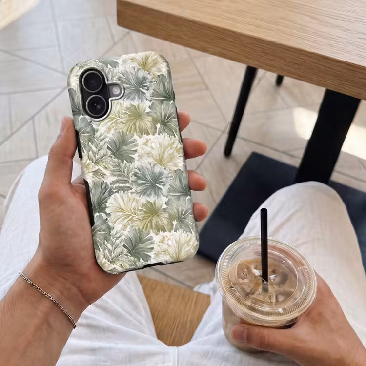 Telefoonhoesje Toughcase - Bladeren - Botanisch - Groen — 4