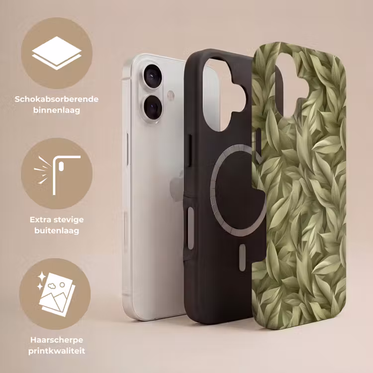Telefoonhoesje Toughcase - Bladeren - Modern - Groen — 3