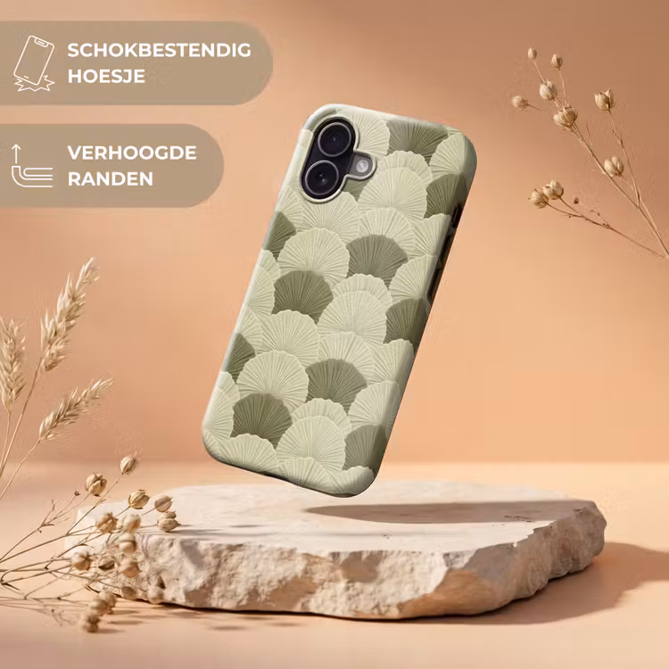 Telefoonhoesje Toughcase - Bladeren - Structuur - Groen — 5