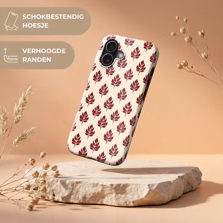 Telefoonhoesje Toughcase - Botanisch - Patroon - Bordeaux — 5