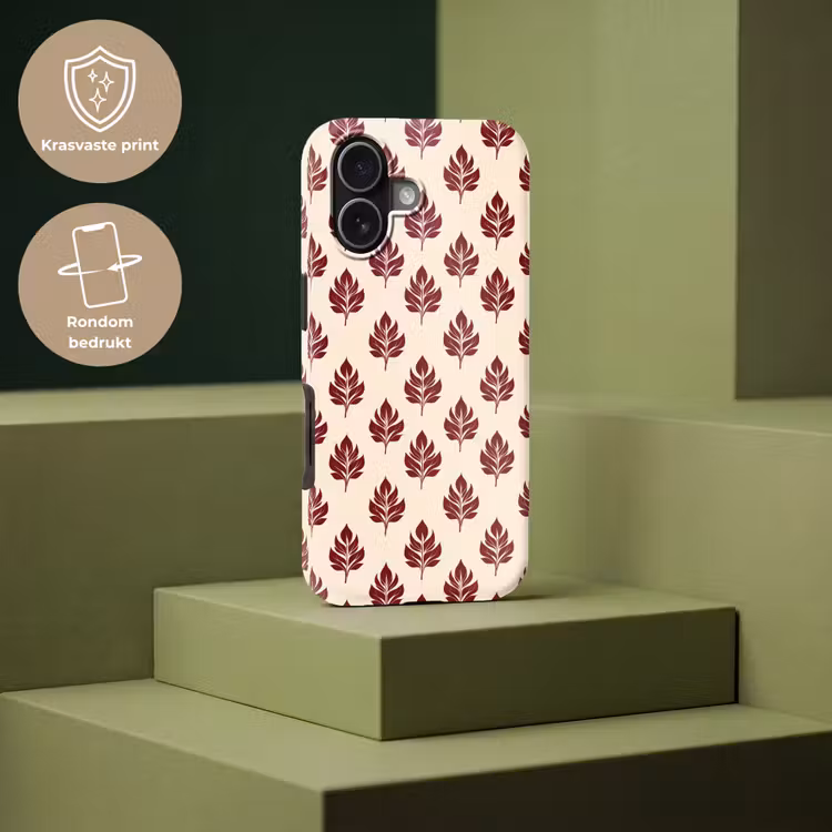 Telefoonhoesje Toughcase - Botanisch - Patroon - Bordeaux — 7
