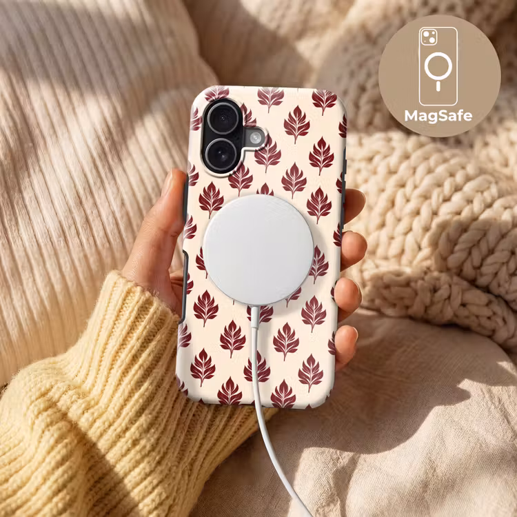 Telefoonhoesje Toughcase - Botanisch - Patroon - Bordeaux — 8