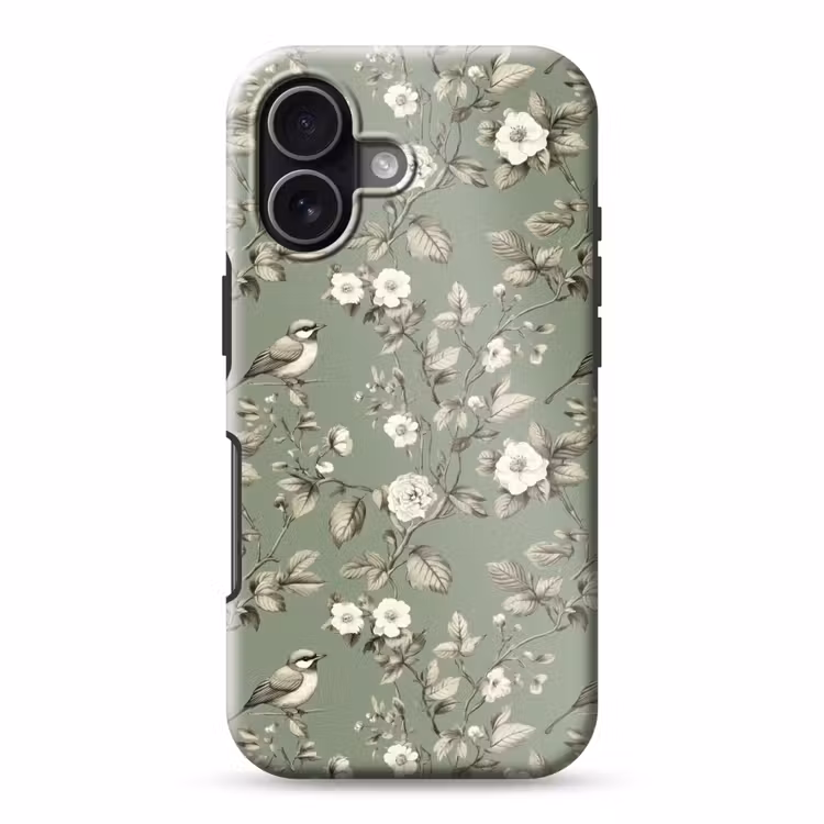 Telefoonhoesje Toughcase - Botanisch - Vogels - Groen — 1