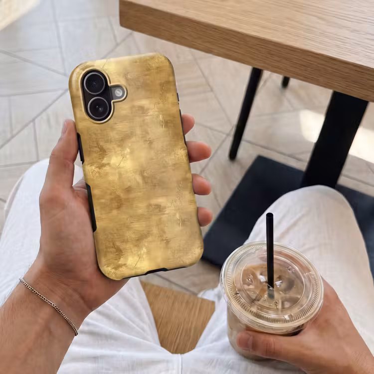 Telefoonhoesje Toughcase - Industrieel - Textuur - Goud — 4