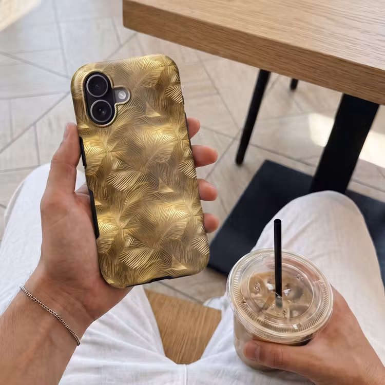 Telefoonhoesje Toughcase - Palm - Waaier - Goud — 4