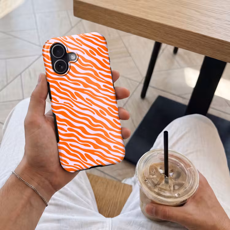 Telefoonhoesje Toughcase - Strepen - Dynamisch - Oranje — 4