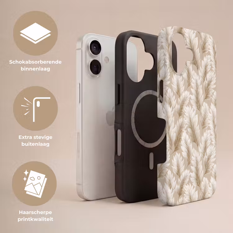 Telefoonhoesje Toughcase - Botanisch - Patroon - Beige — 3