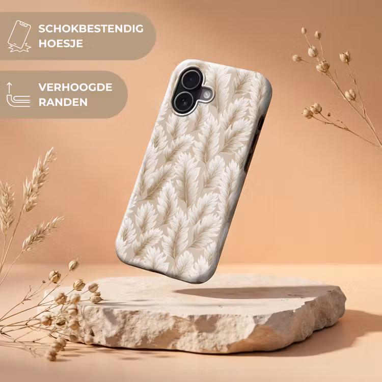Telefoonhoesje Toughcase - Botanisch - Patroon - Beige — 5