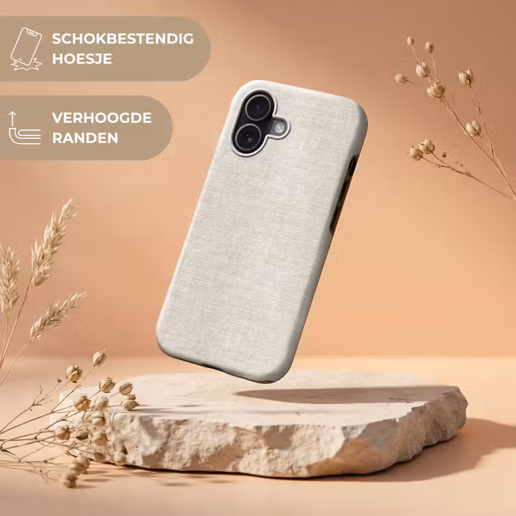 Telefoonhoesje Toughcase - Linnen - Textuur - Beige — 5