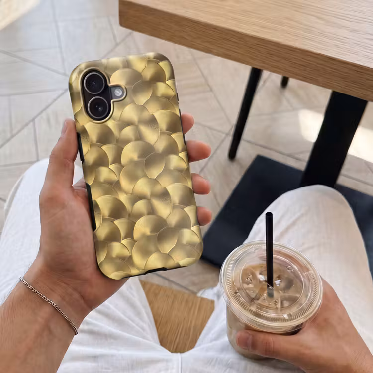 Telefoonhoesje Toughcase - Modern - Cirkel - Goud — 4
