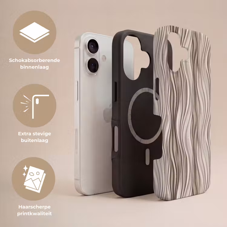 Telefoonhoesje Toughcase - Golven - 3D - Crème — 3