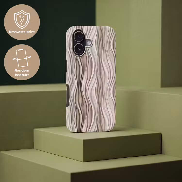 Telefoonhoesje Toughcase - Golven - 3D - Crème — 7