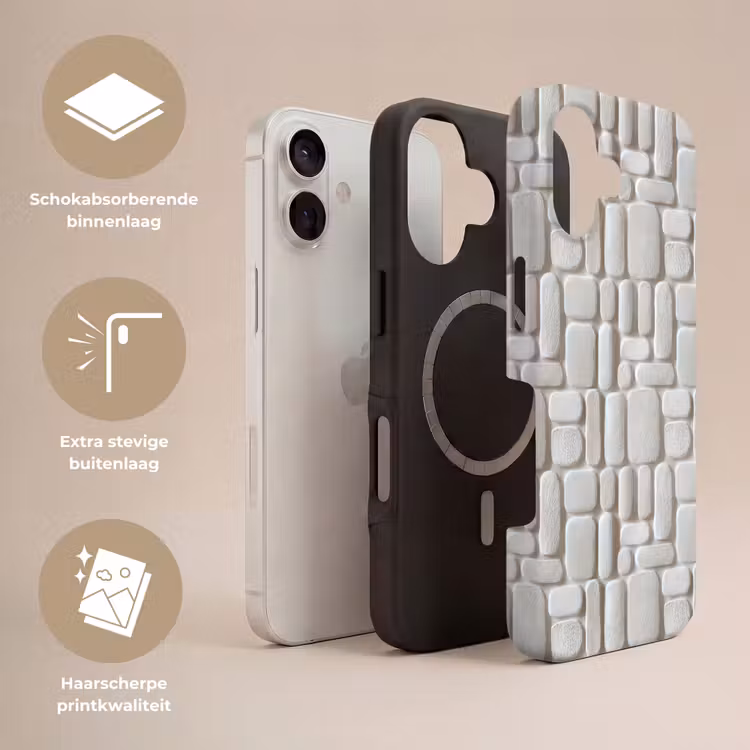 Telefoonhoesje Toughcase - Reliëf - Structuur - Wit — 3